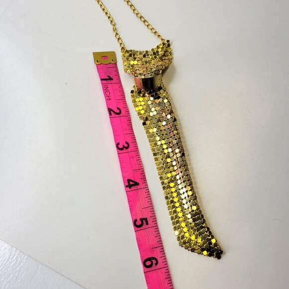 Gold Tie Mesh Necklace - Picture 6 of 8
